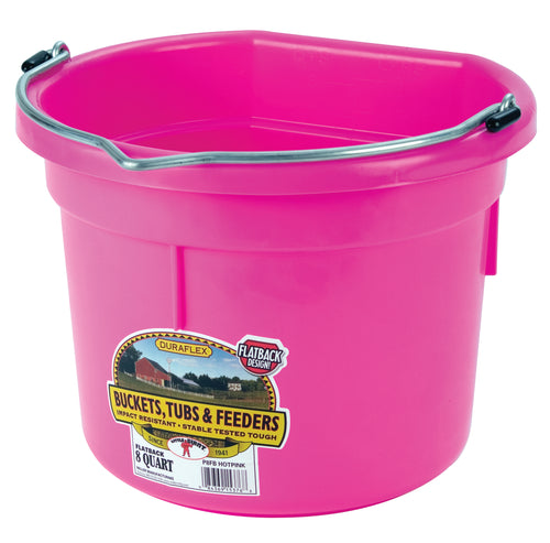 8 Quart Flat Back Plastic Bucket