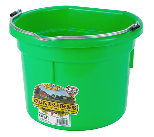 8 Quart Flat Back Plastic Bucket
