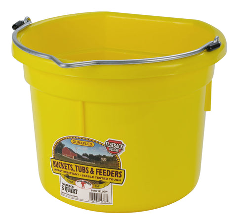 8 Quart Flat Back Plastic Bucket