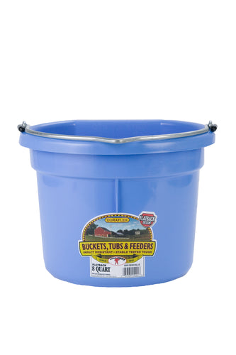 8 Quart Flat Back Plastic Bucket