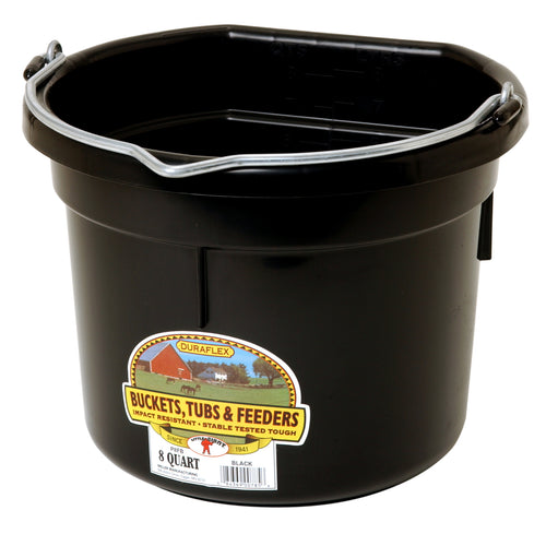 8 Quart Flat Back Plastic Bucket