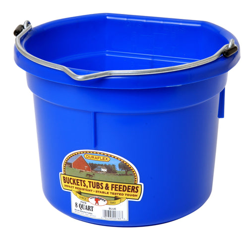 8 Quart Flat Back Plastic Bucket