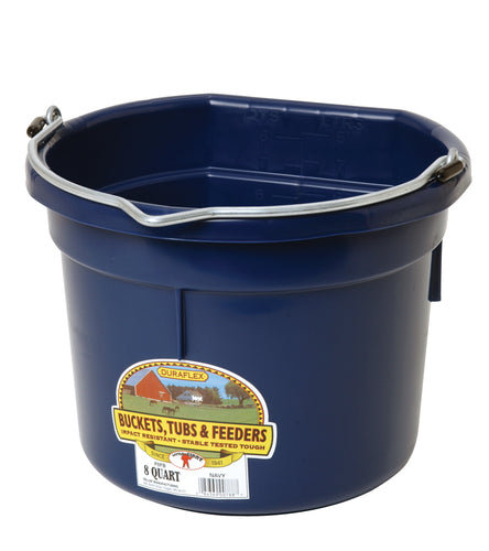 8 Quart Flat Back Plastic Bucket