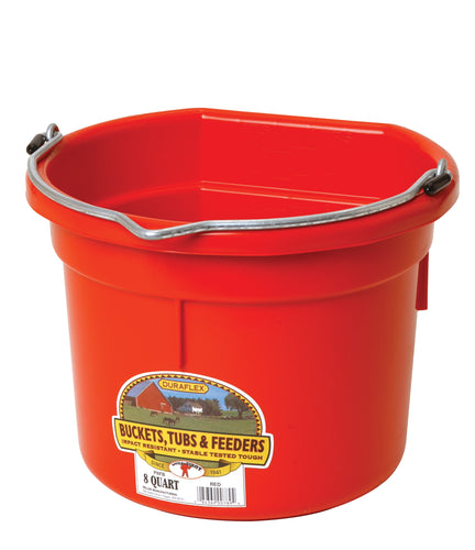 8 Quart Flat Back Plastic Bucket