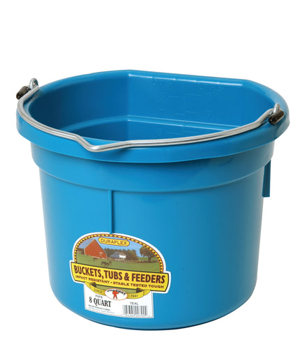 8 Quart Flat Back Plastic Bucket